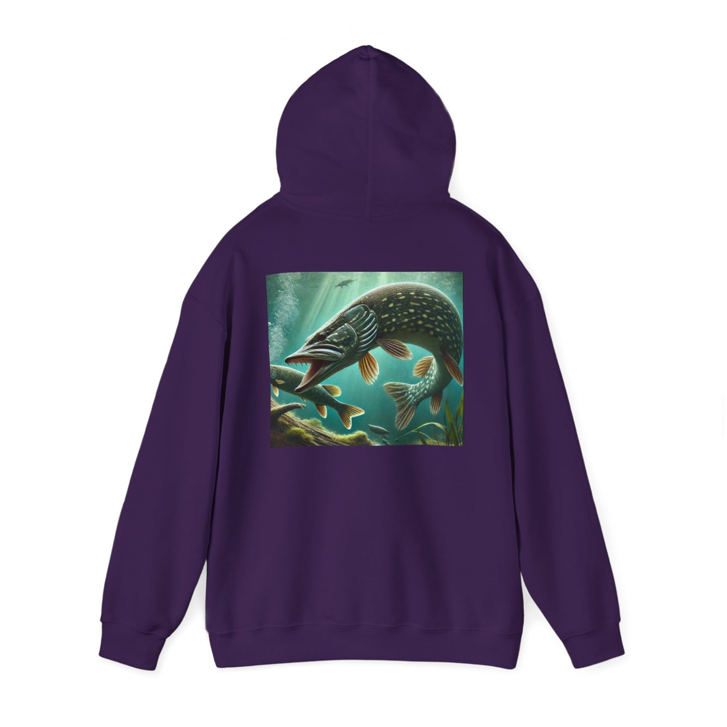 Pike Fishing Art Unisex Heavy Blend Hoodie | Perfect for Anglers & Outdoor Lovers