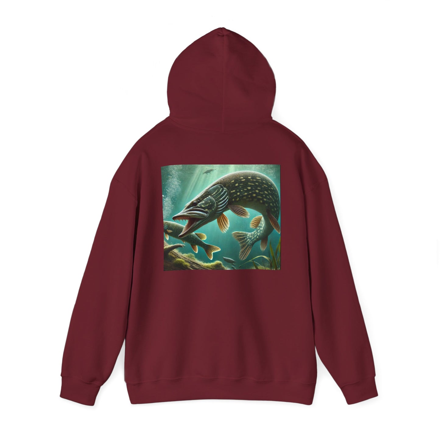 Pike Fishing Art Unisex Heavy Blend Hoodie | Perfect for Anglers & Outdoor Lovers