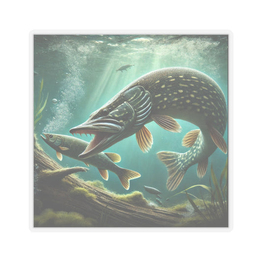 Northern Pike Kiss-Cut Stickers - Perfect for Outdoor Enthusiasts