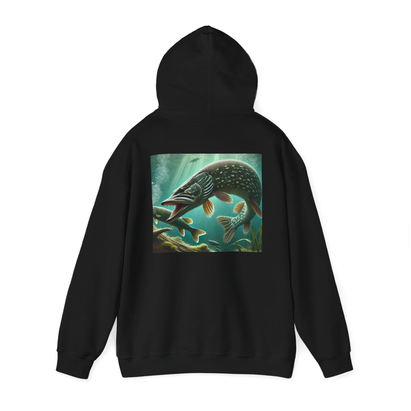 Pike Fishing Art Unisex Heavy Blend Hoodie | Perfect for Anglers & Outdoor Lovers