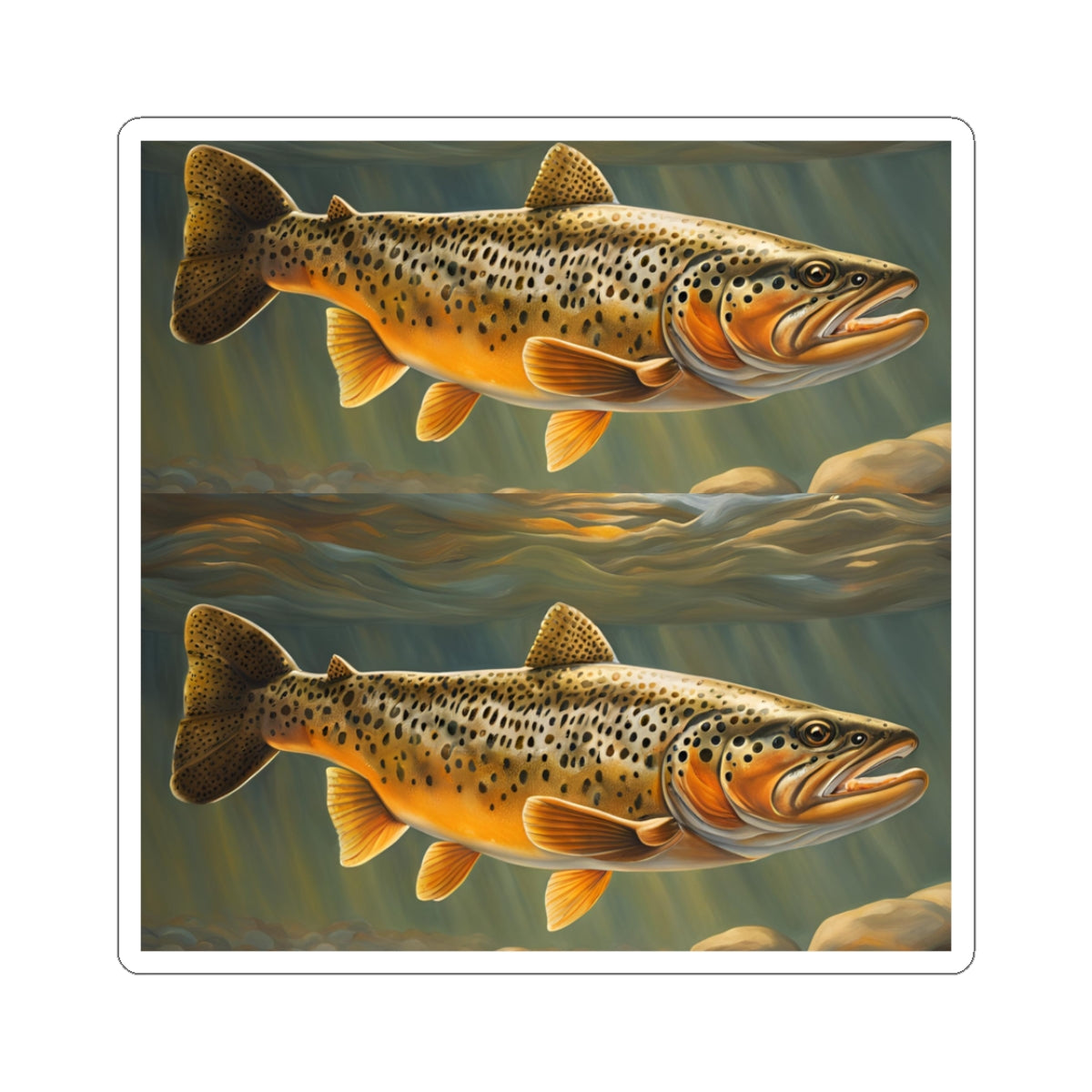 Vintage Trout Kiss-Cut Stickers for Fishing Enthusiasts