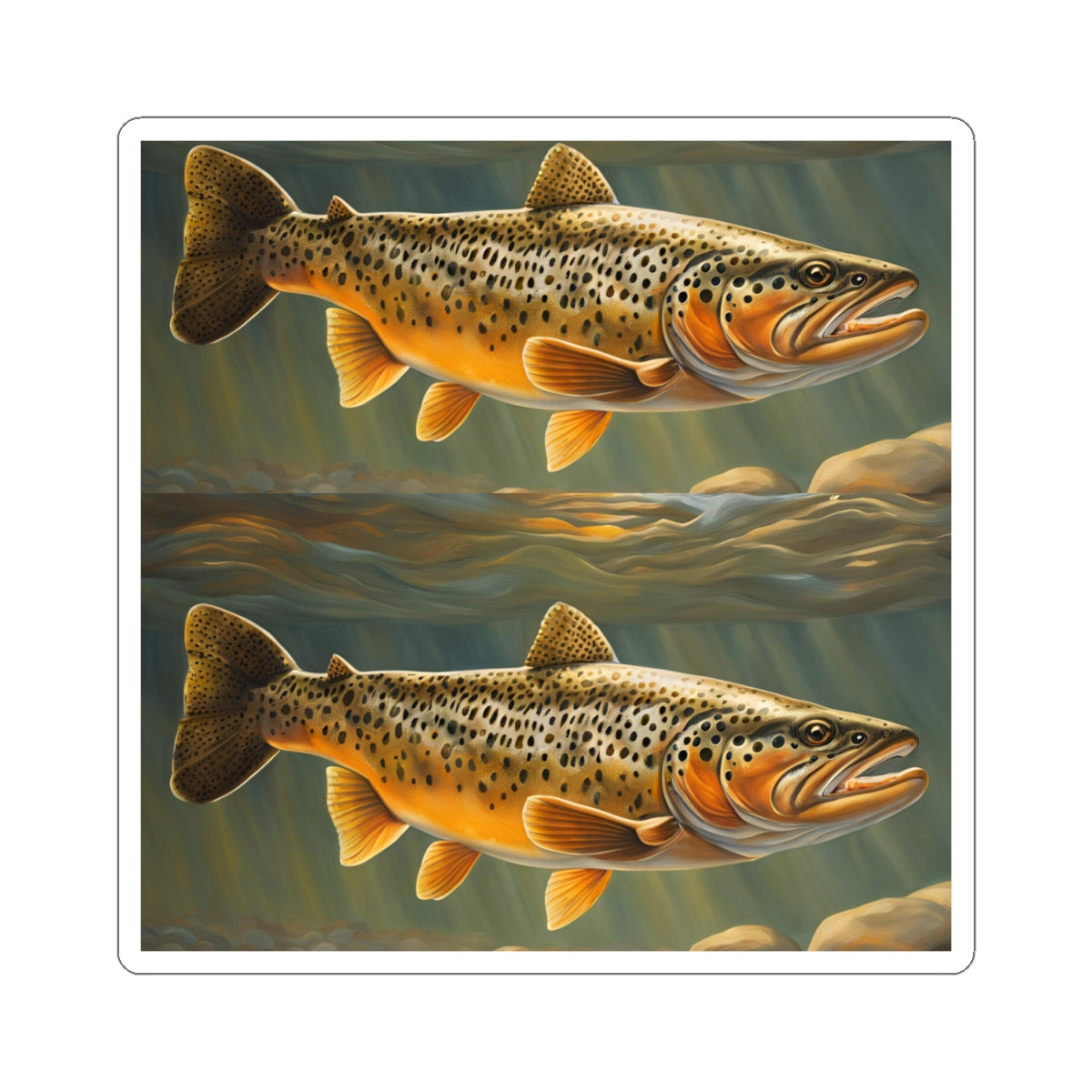 Vintage Trout Kiss-Cut Stickers for Fishing Enthusiasts