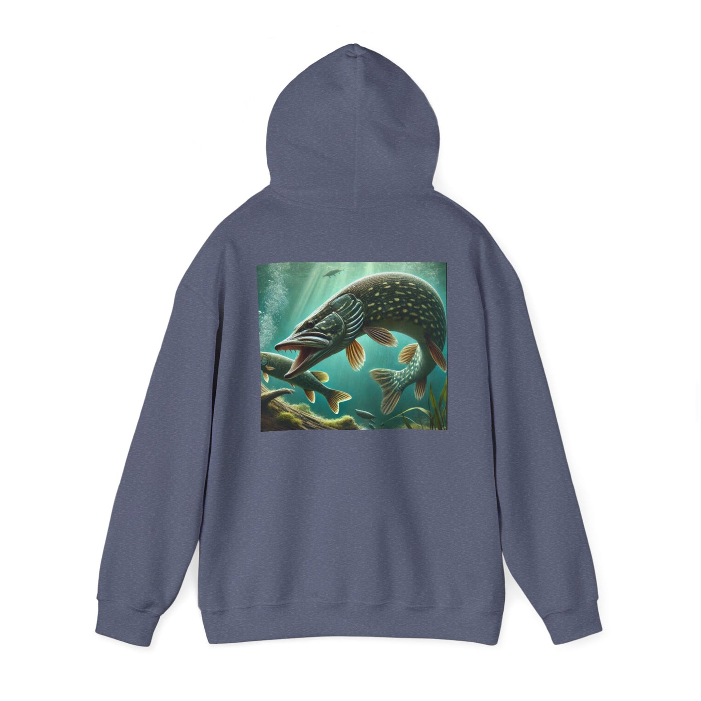 Pike Fishing Art Unisex Heavy Blend Hoodie | Perfect for Anglers & Outdoor Lovers