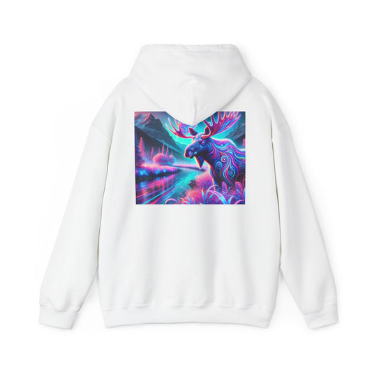 Colorful Moose Design Unisex Heavy Blend™ Hooded Sweatshirt - Unique Outdoorsy Style for Nature Lovers