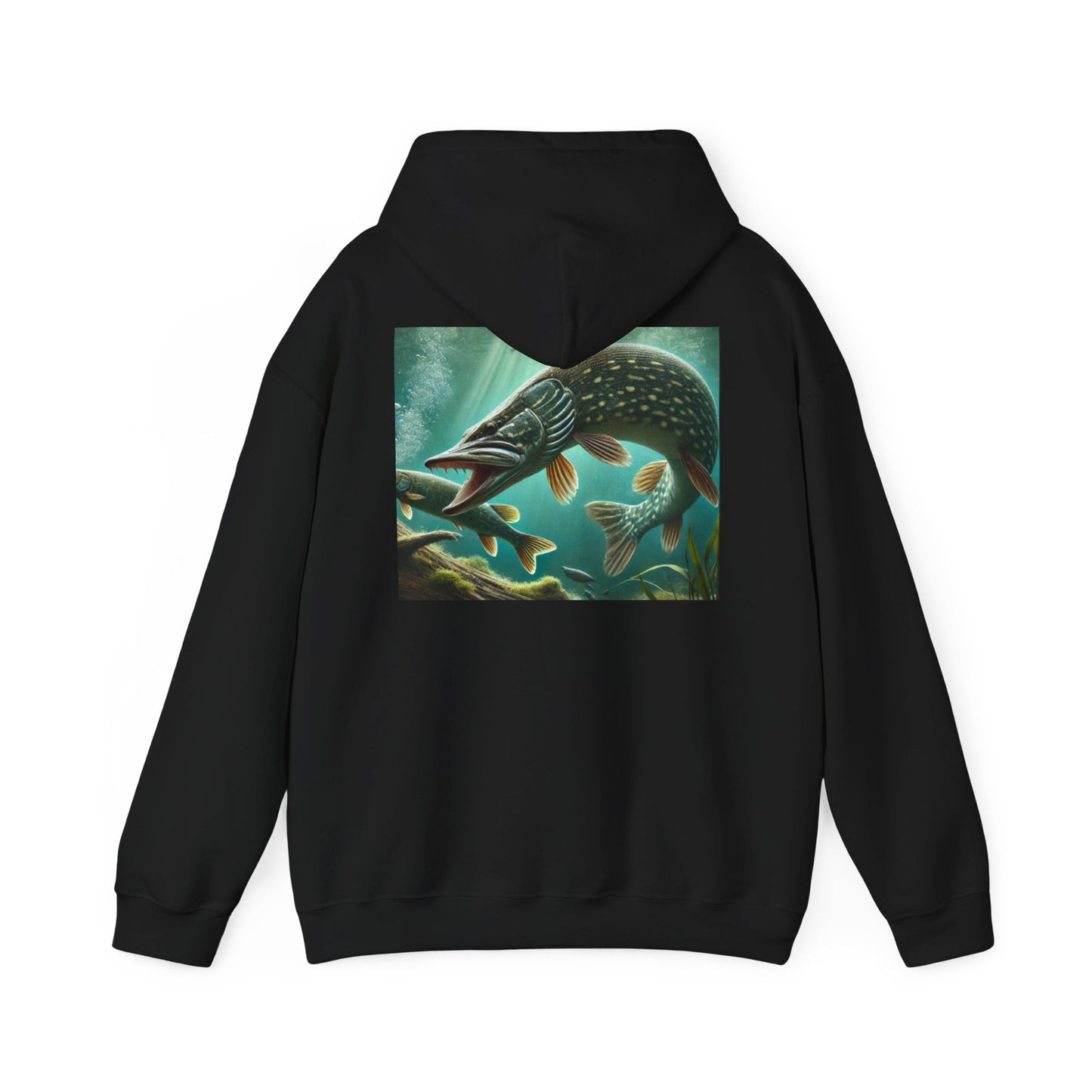 Pike Fishing Art Unisex Heavy Blend Hoodie | Perfect for Anglers & Outdoor Lovers