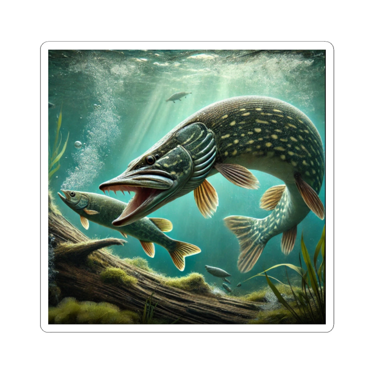 Northern Pike Kiss-Cut Stickers - Perfect for Outdoor Enthusiasts