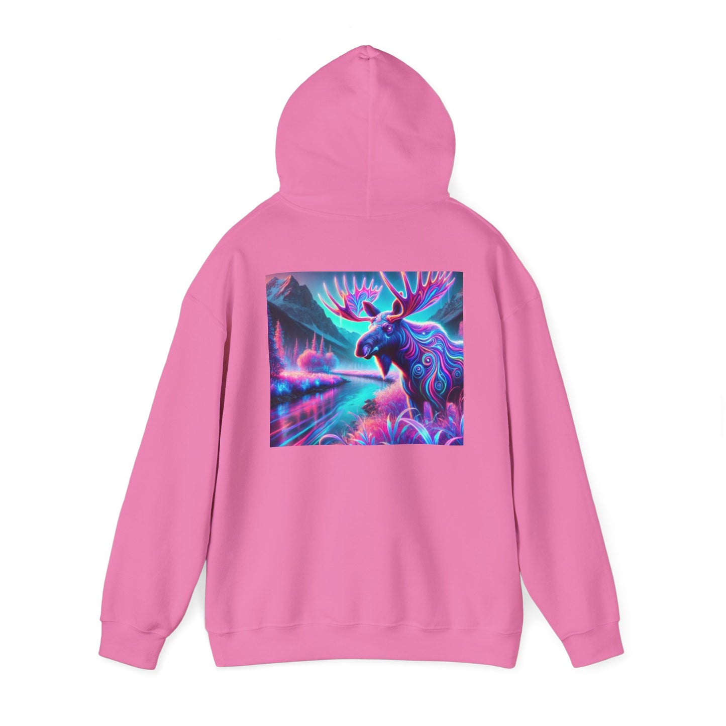 Colorful Moose Design Unisex Heavy Blend™ Hooded Sweatshirt - Unique Outdoorsy Style for Nature Lovers