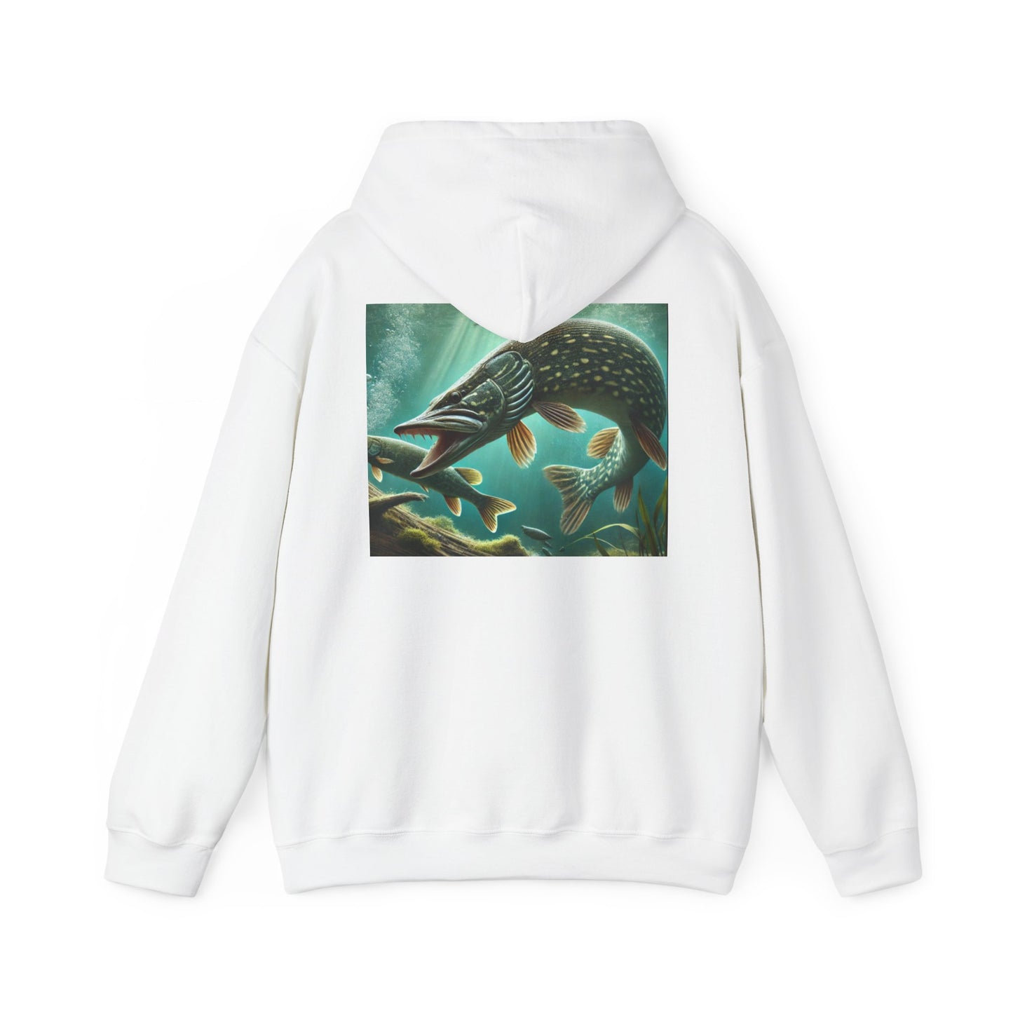 Pike Fishing Art Unisex Heavy Blend Hoodie | Perfect for Anglers & Outdoor Lovers