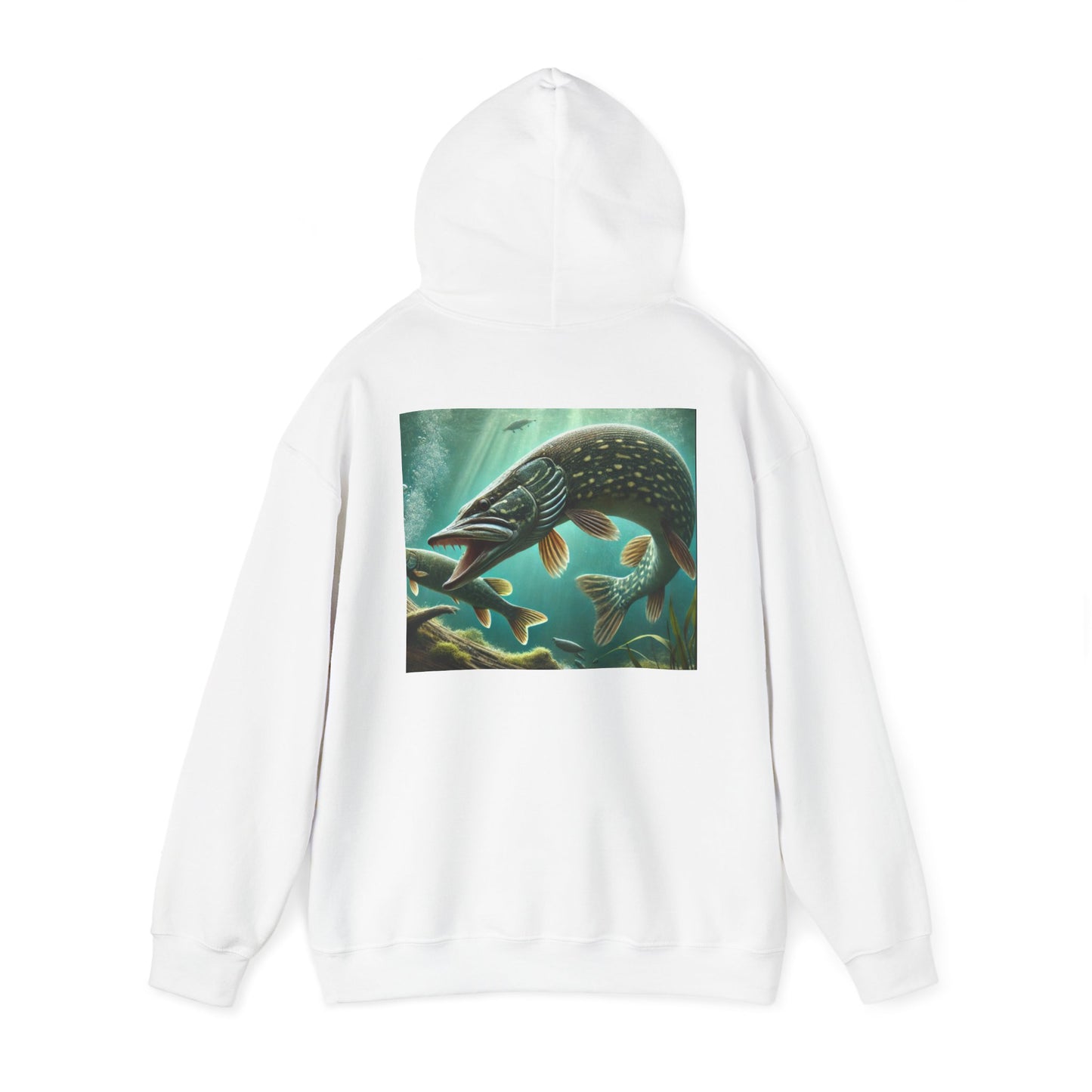 Pike Fishing Art Unisex Heavy Blend Hoodie | Perfect for Anglers & Outdoor Lovers