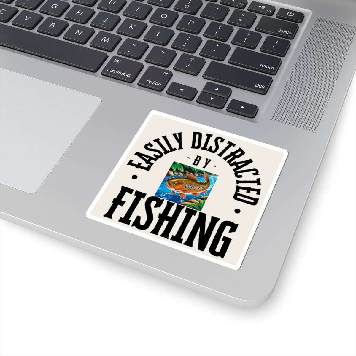 Easily Distracted by Fishing Stickers - Fun Outdoor Decal for Fishing Enthusiasts