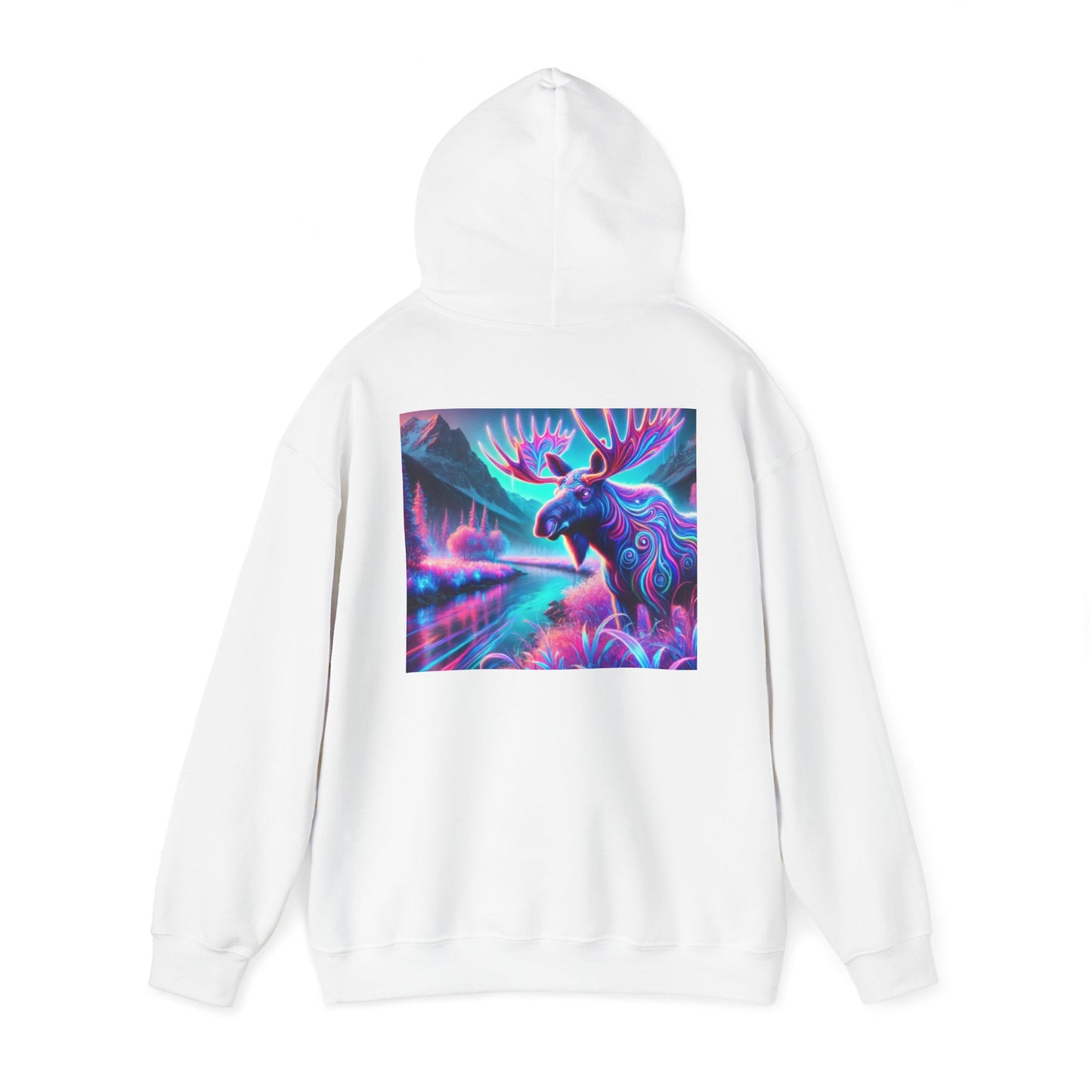 Colorful Moose Design Unisex Heavy Blend™ Hooded Sweatshirt - Unique Outdoorsy Style for Nature Lovers