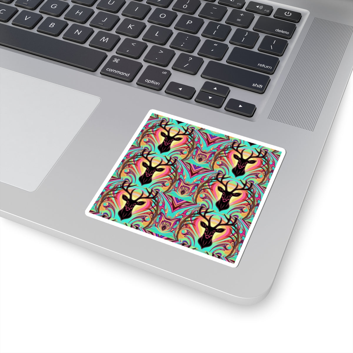 Vibrant Deer Kiss-Cut Stickers - Boho-Chic Art for Laptops and Decor