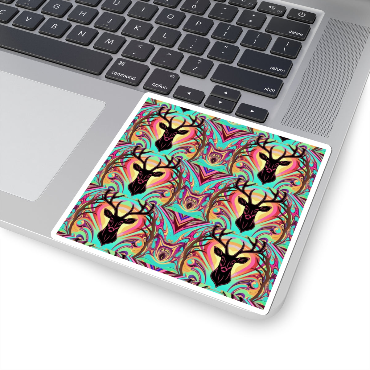 Vibrant Deer Kiss-Cut Stickers - Boho-Chic Art for Laptops and Decor