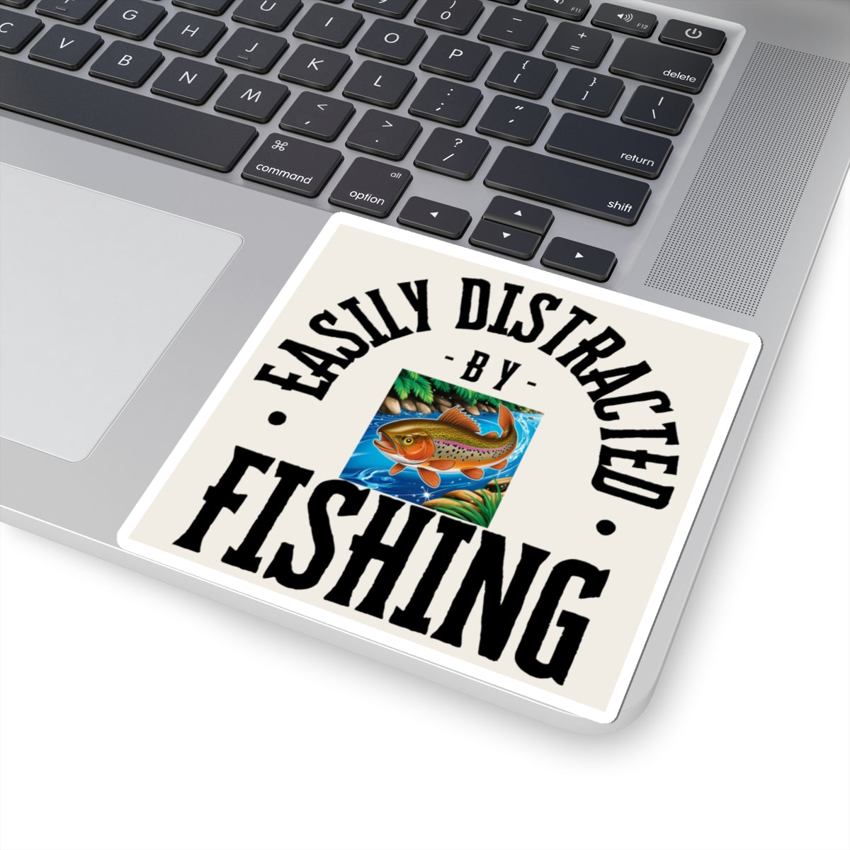 Easily Distracted by Fishing Stickers - Fun Outdoor Decal for Fishing Enthusiasts