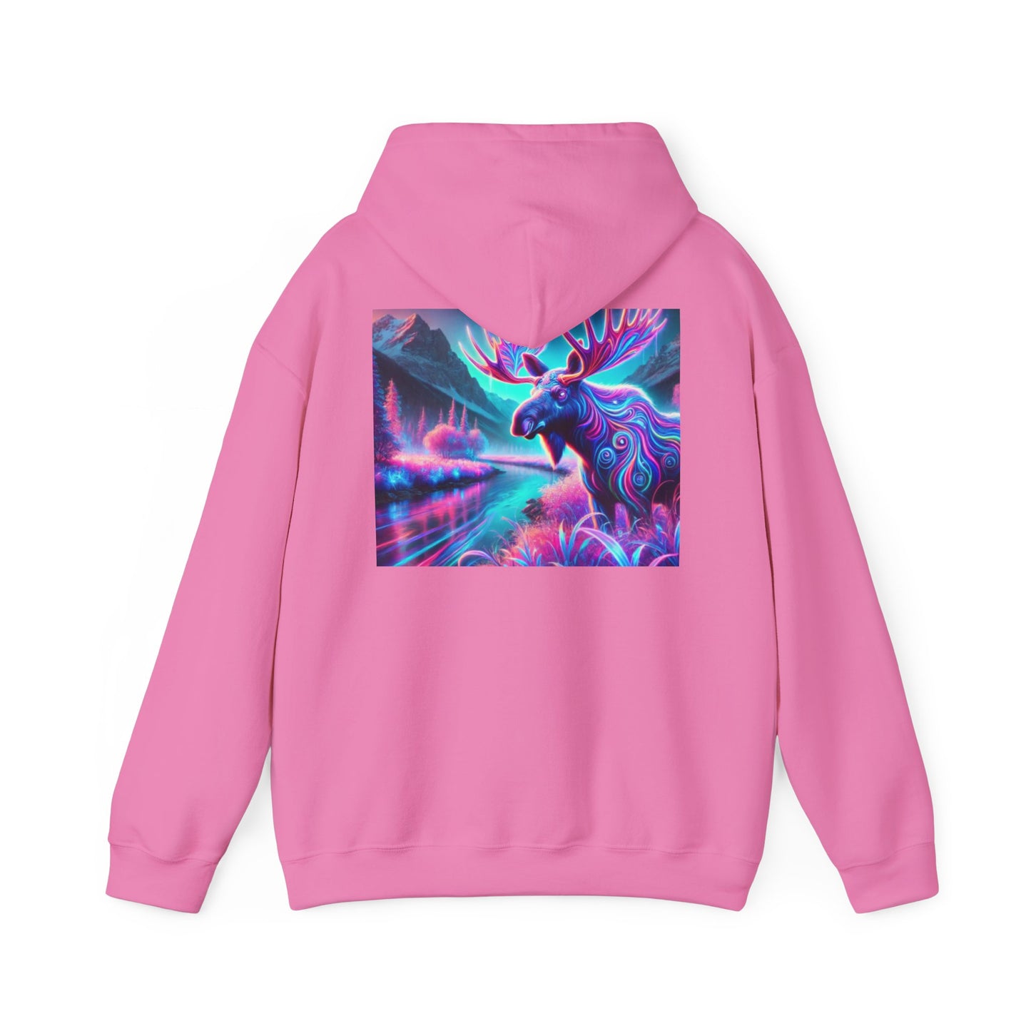 Colorful Moose Design Unisex Heavy Blend™ Hooded Sweatshirt - Unique Outdoorsy Style for Nature Lovers