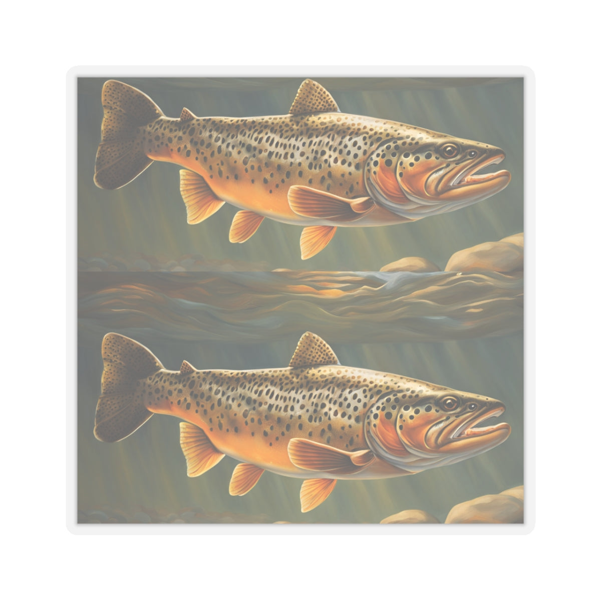 Vintage Trout Kiss-Cut Stickers for Fishing Enthusiasts